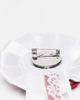 Reclaimed Vintage Reclaimed Vintage rosette brooch badge with lace in red-Multi - 3