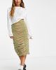 Reclaimed Vintage Reclaimed Vintage ruched midi skirt in green - 1