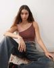 Reclaimed Vintage Reclaimed Vintage ruched one shoulder twist top in blush and mauve-pink - 1