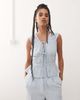 Reclaimed Vintage Reclaimed Vintage ruched tie front linen blend top in power blue - 2