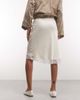 Reclaimed Vintage Reclaimed Vintage satin awkward length skirt with lace trim in ivory-White - 2