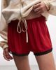 Reclaimed Vintage Reclaimed Vintage satin boxer shorts with lace trim in red - 3