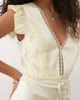 Reclaimed Vintage Reclaimed Vintage satin day top with pintucks and lace trim in butter yellow - 3