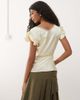 Reclaimed Vintage Reclaimed Vintage satin day top with pintucks and lace trim in butter yellow - 4