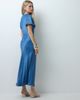 Reclaimed Vintage Reclaimed Vintage satin maxi tea dress with lace trim in navy - 4