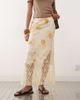 Reclaimed Vintage Reclaimed Vintage satin midi skirt with asymmetric hem and lace panel in yellow floral print-Multi - 2