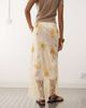 Reclaimed Vintage Reclaimed Vintage satin midi skirt with asymmetric hem and lace panel in yellow floral print-Multi - 4