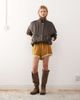 Reclaimed Vintage Reclaimed Vintage satin shorts with lace trim in mustard and green - 3