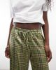 Reclaimed Vintage Reclaimed Vintage satin wide leg pants in green plaid-Multi - 3