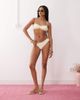 Reclaimed Vintage Reclaimed Vintage scrunchie bikini bottom with shirring in cream-White - 1