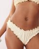 Reclaimed Vintage Reclaimed Vintage scrunchie bikini bottom with shirring in cream-White - 4