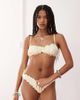 Reclaimed Vintage Reclaimed Vintage scrunchie bikini top with shirring in cream-White - 1
