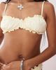 Reclaimed Vintage Reclaimed Vintage scrunchie bikini top with shirring in cream-White - 2