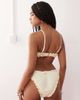 Reclaimed Vintage Reclaimed Vintage scrunchie bikini top with shirring in cream-White - 4