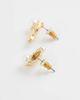 Reclaimed Vintage Reclaimed Vintage seashell stud earrings with faux pearl-Gold - 4