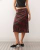 Reclaimed Vintage Reclaimed Vintage sequin midi skirt with lace hem in burgundy floral print-Red - 2