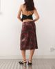 Reclaimed Vintage Reclaimed Vintage sequin midi skirt with lace hem in burgundy floral print-Red - 4