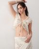 Reclaimed Vintage Reclaimed Vintage sheer tie front beach top with sequins and embroidery-Multi - 1
