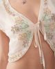 Reclaimed Vintage Reclaimed Vintage sheer tie front beach top with sequins and embroidery-Multi - 3