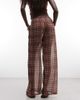Reclaimed Vintage Reclaimed Vintage sheer wide leg pants in red plaid-Multi - 3