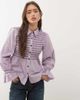 Reclaimed Vintage Reclaimed Vintage shirt with shirring details in pink stripes-Multi - 1