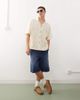Reclaimed Vintage Reclaimed Vintage short sleeve shirt with floral embroidery detail in cream-White - 2