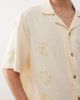 Reclaimed Vintage Reclaimed Vintage short sleeve shirt with floral embroidery detail in cream-White - 3