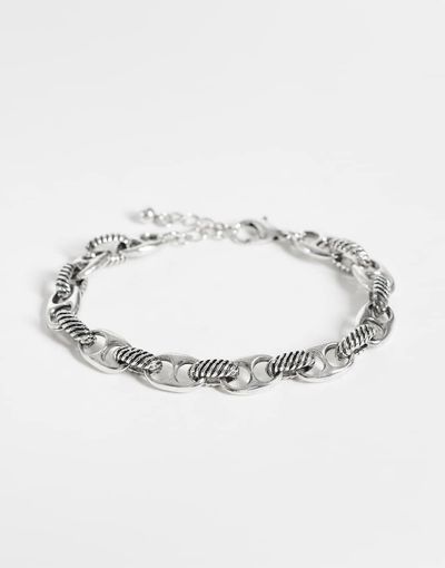 Reclaimed Vintage Reclaimed Vintage silver mariner chain bracelet with twist details