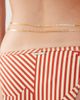 Reclaimed Vintage Reclaimed Vintage skinny strap bikini bottom in butter yellow and burgundy stripe print-Multi - 4