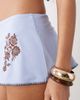 Reclaimed Vintage Reclaimed Vintage skirted bikini bottoms with brown contrast stitching in blue - 4