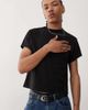 Reclaimed Vintage Reclaimed Vintage slim crop boxy oversized T-shirt in black - 1