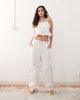 Reclaimed Vintage Reclaimed Vintage soft denim twill tie straps peplum top in ecru - part of a set-White - 3