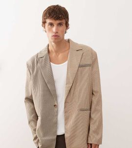 Reclaimed Vintage Reclaimed Vintage spliced check blazer-Multi