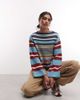 Reclaimed Vintage Reclaimed Vintage spliced striped knit sweater in blue - 1