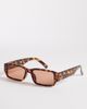 Reclaimed Vintage Reclaimed Vintage square sunglasses with light brown lens in dark tortoiseshell - 1