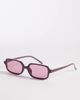 Reclaimed Vintage Reclaimed Vintage square sunglasses with red lens in burgundy - 1