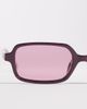 Reclaimed Vintage Reclaimed Vintage square sunglasses with red lens in burgundy - 2