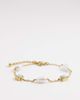 Reclaimed Vintage Reclaimed Vintage stainless steel drop bracelet with blue stone and pearl-Multi - 1