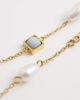 Reclaimed Vintage Reclaimed Vintage stainless steel drop bracelet with blue stone and pearl-Multi - 2