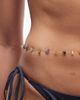 Reclaimed Vintage Reclaimed Vintage stainless steel faux gem stone belly chain in gold tone - 2
