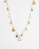 Reclaimed Vintage Reclaimed Vintage stainless steel gem link necklace in gold - 1