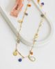 Reclaimed Vintage Reclaimed Vintage stainless steel gem link necklace in gold - 2