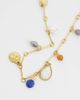 Reclaimed Vintage Reclaimed Vintage stainless steel gem link necklace in gold - 4