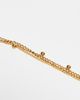 Reclaimed Vintage Reclaimed Vintage stainless steel waterproof 2 row necklace with pedant in gold - 2