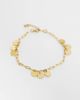 Reclaimed Vintage Reclaimed Vintage stainless steel waterproof dainty anklet with charms in gold tone - 1