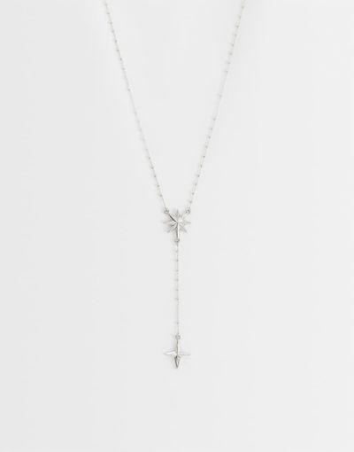 Reclaimed Vintage Reclaimed Vintage star rosary chain-Silver