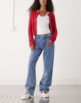 Reclaimed Vintage Reclaimed Vintage straight leg denim jeans in mid blue