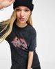 Reclaimed Vintage Reclaimed Vintage tattoo heart logo T-shirt in washed black - 3