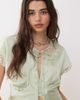 Reclaimed Vintage Reclaimed Vintage tea top with keyhole and lace inserts in green - 3