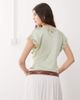 Reclaimed Vintage Reclaimed Vintage tea top with keyhole and lace inserts in green - 4